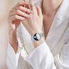 Luxury Fashion Blue Quartz Stone Face Quartz Wrist Watch for Women; Waterproof and Night Light Stellar Model