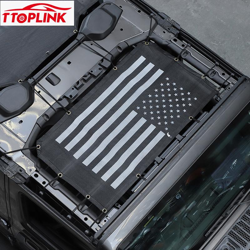 Car Roof Sunshade Sun Protection Thermal Insulation PVC Mesh Exterior Accessories Fit for Jeep Wrangler JL 2018 Up 4 Door