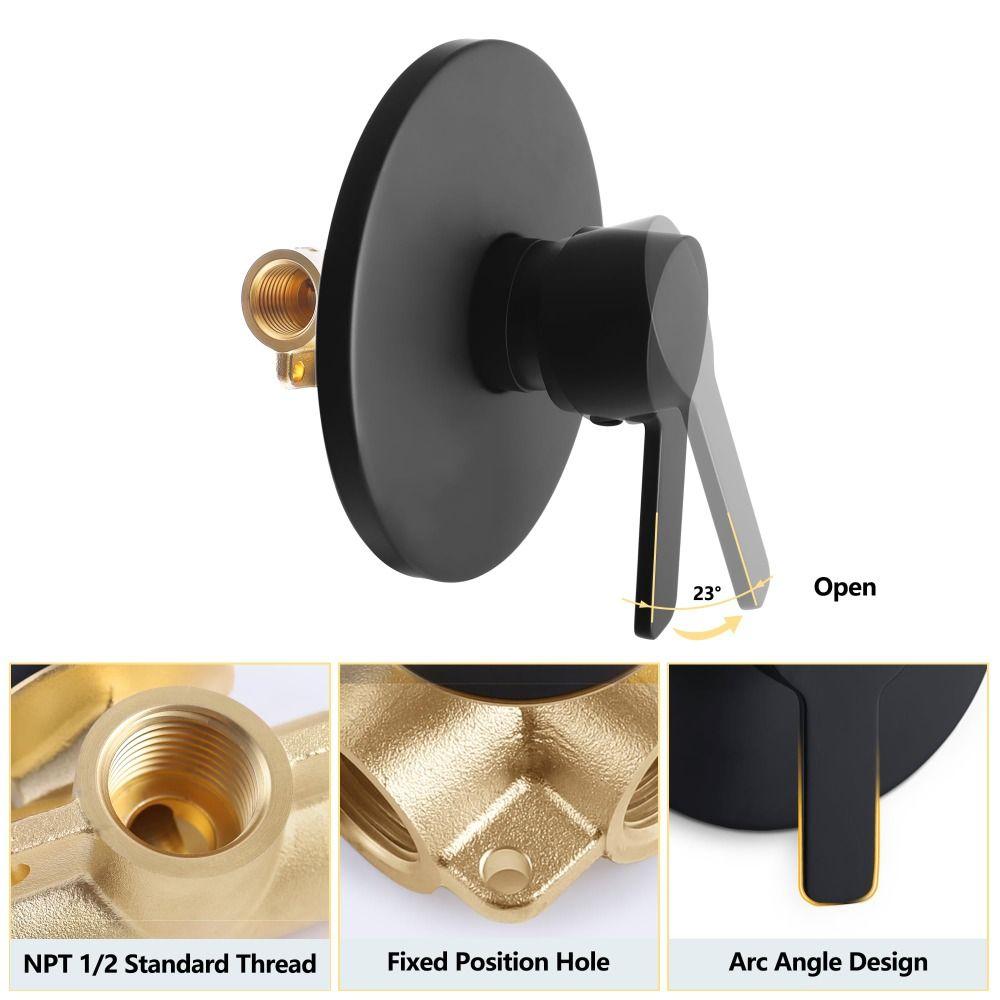 Aluminum Zinc Zinc Alloy Bath Mixer Matte Black Mixer Valve Decoration Kit Shower Valve  Bathtub Shower