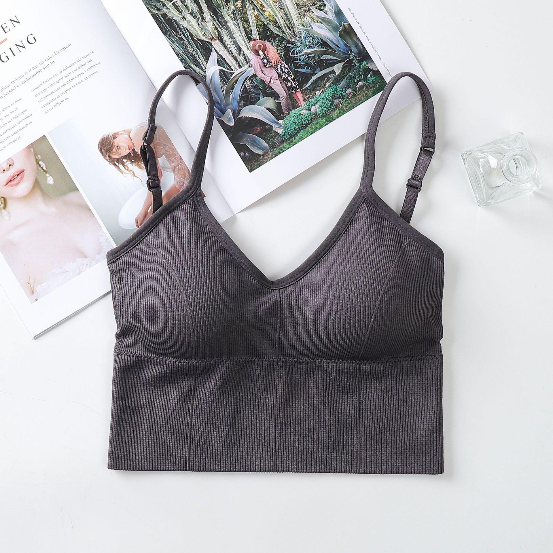 

Элегантный женский бюстгальтер Big U в стиле знаменитостей: Сексуальная спина, спортивный жилет для йоги One Size (80-130 lbs) темно-серого