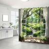 Enchanted Garden View Shower Curtain- Scenic Bath Decor, Perfect for Those Who Love Nature and Outdoor-Inspired Designs