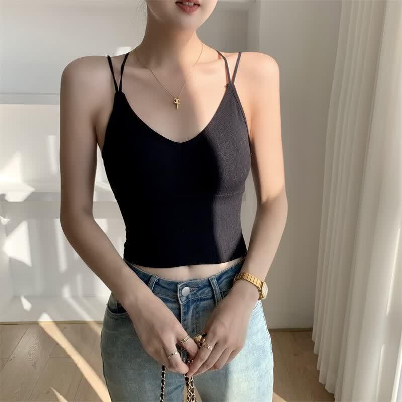 Yu Zhaolin Women s Cross-Back Padded Camisole One Size чёрный