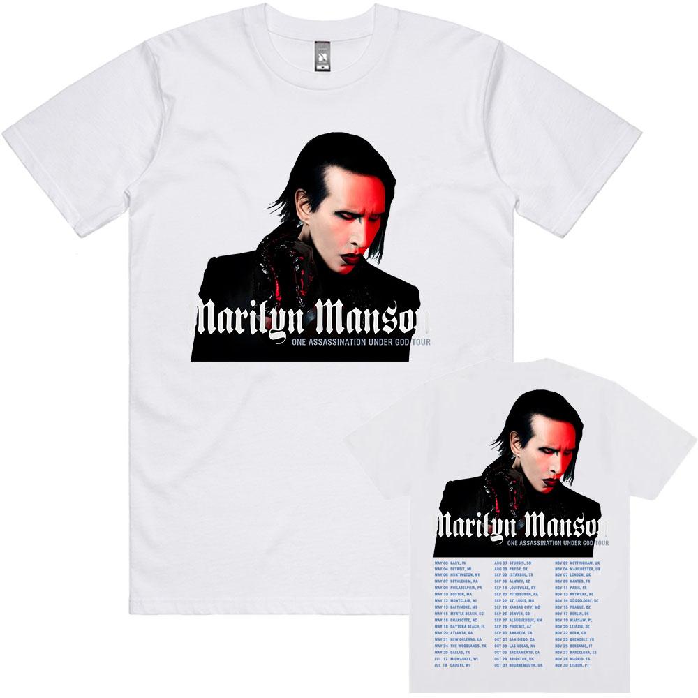 ONE ASSASSINATION UNDER GOD TOUR 2025 T-shirt Marilyn Manson Bedrukte T-shirts Katoen Zomer Mannen Unisex Streetwear Herenkleding