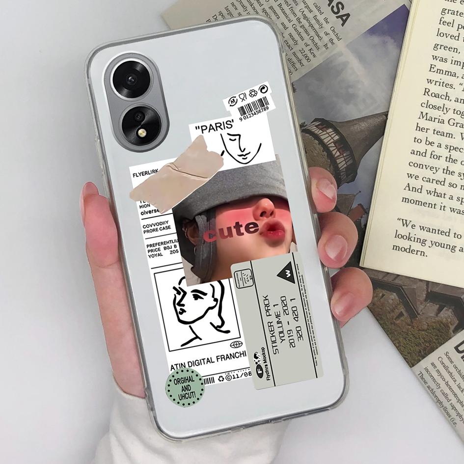 Phone Case For OPPO Reno10 Realme C53 Narzo N53 A38 A79 A98 Cover Fashion Boy Girl Phone Bag Soft Silicone Shockproof Matte Transparent For OPPO Shell