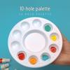 10-Hole Thickened White Plastic Painting Palette for Children's Art