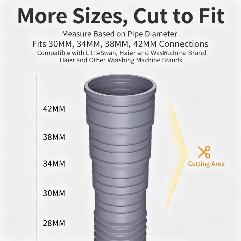 1-2M Washing Machine Hose Washing Machine Hose Drain Stretchable Ripple Universal Accessories