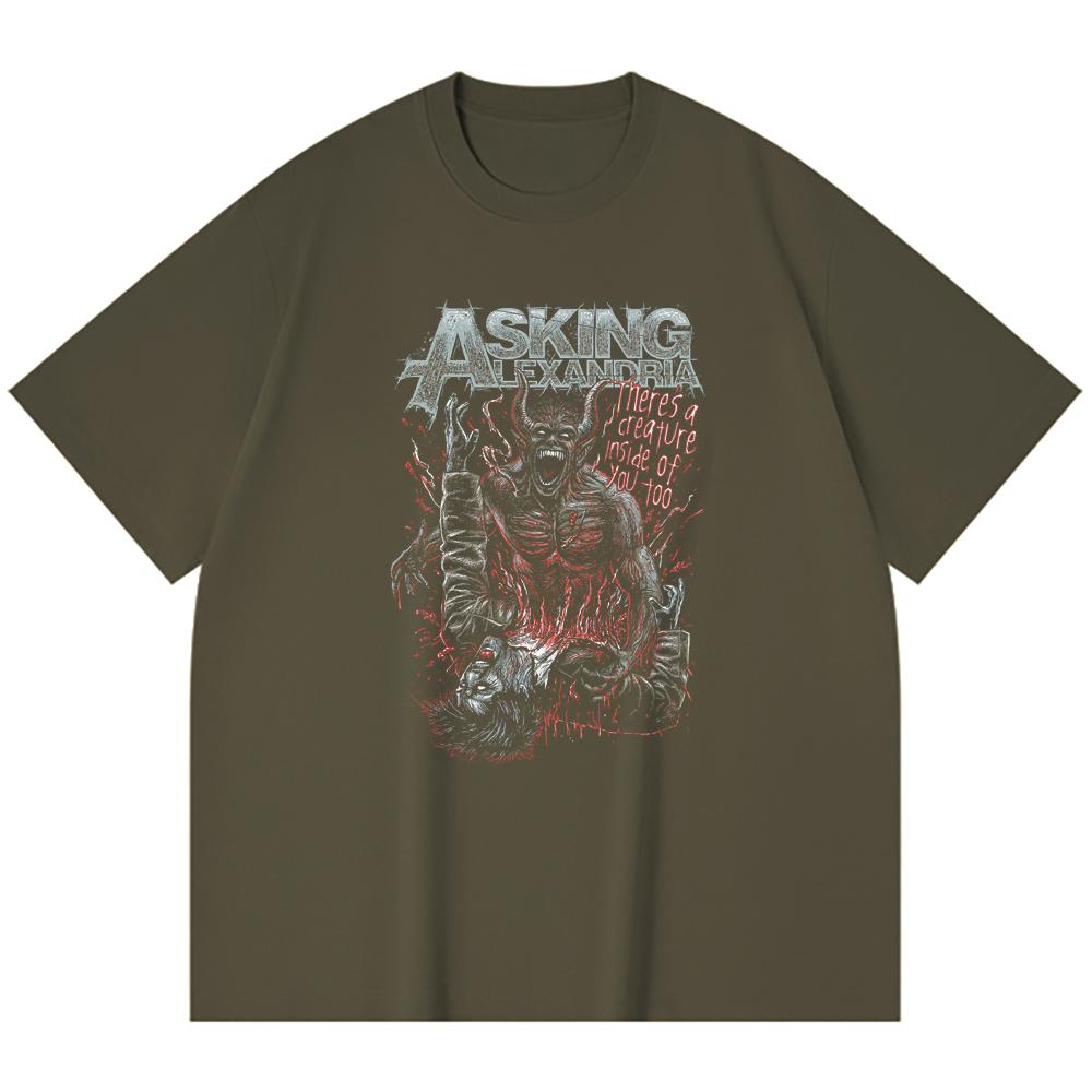 230 Gsm 100% Cotton Heavy Metal T-Shirt  Rock Band Popular Music Print Unisex Heavy Cotton T Shirt