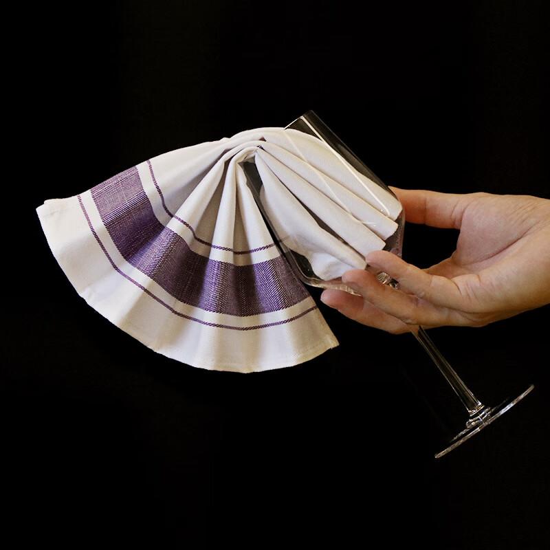 Rother Hotel Cotton Cloth Cup Cleaning Cloth 35*50cm Mixed Colors 5-Pack Glass Cup Cleaning Cloth Special Towel Wine Glass Wiping Cloth