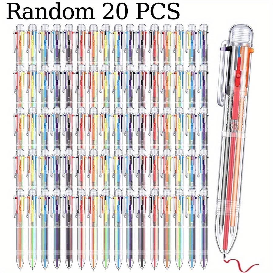 20 PCS Multicolor Ballpoint Pen 6 Colors 0.5mm RetractableTransparent Simple Ballpoint Pens Suitable Office School Use Graduation Season Back School