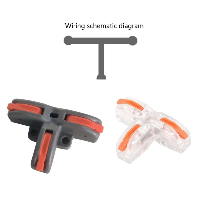 Universal Cable Connector T-type Quick Wire Connecter Lever Nuts Compact Push-in Wiring Terminal Block Cable Splitter