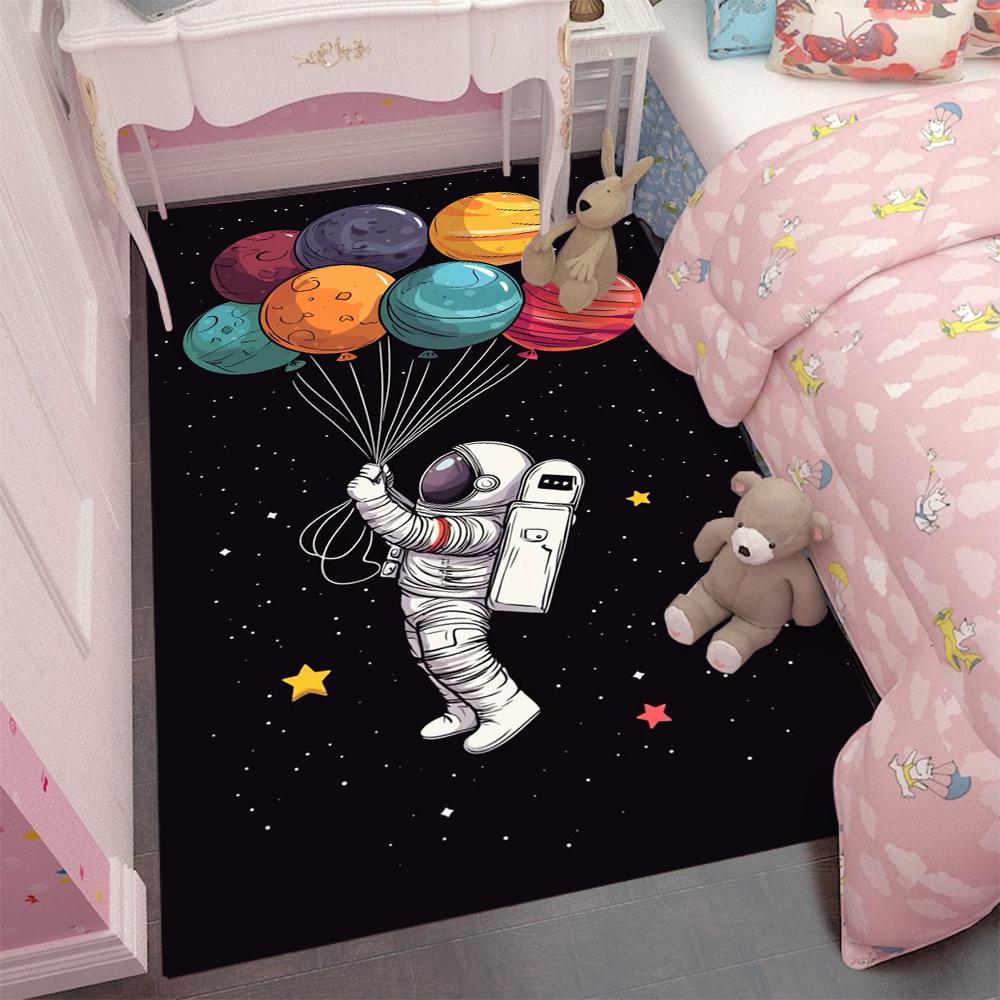 Cartoon Universe Starry Sky Carpet Bedside Mat for Children's Bedroom Children's Room Decoration Crawling Mat Rugs for Bedroom