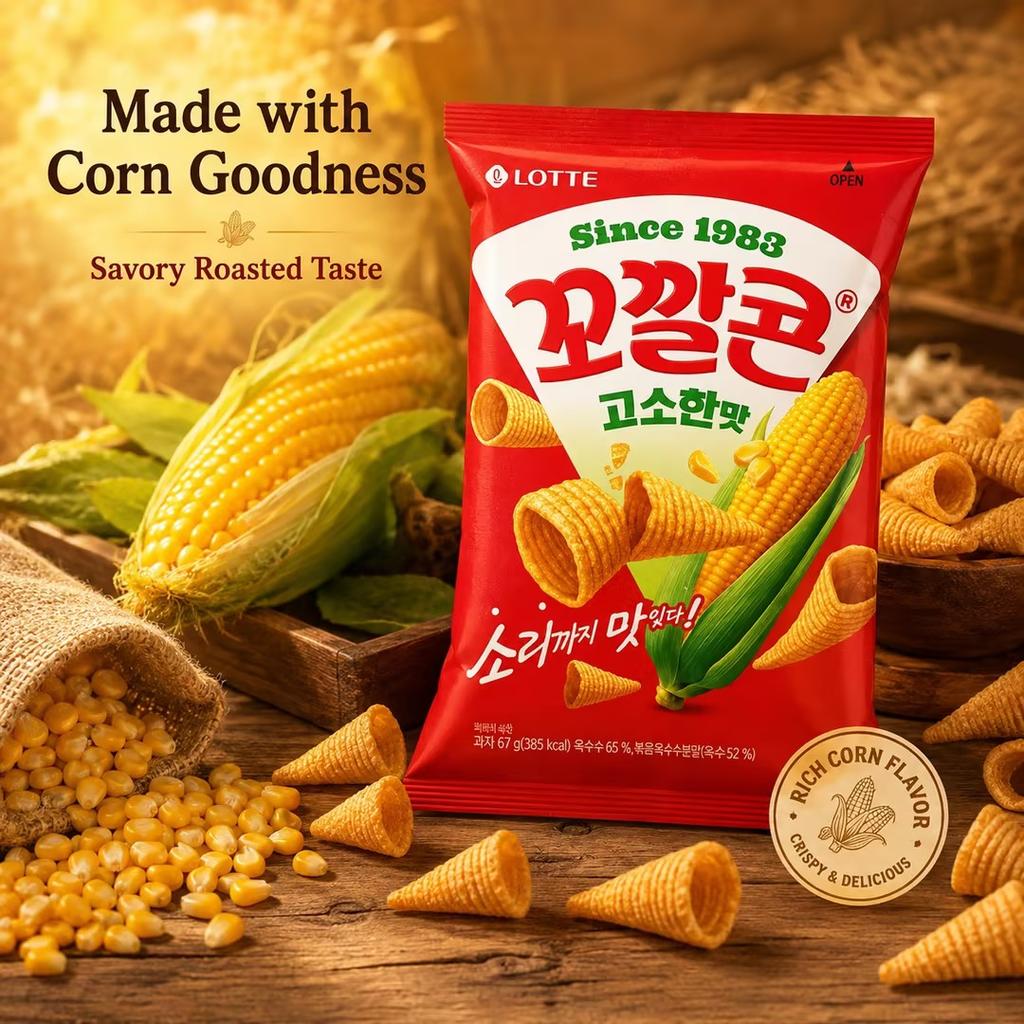 Lotte Kokal Corn Snack (Rich Corn Flavor) 67g