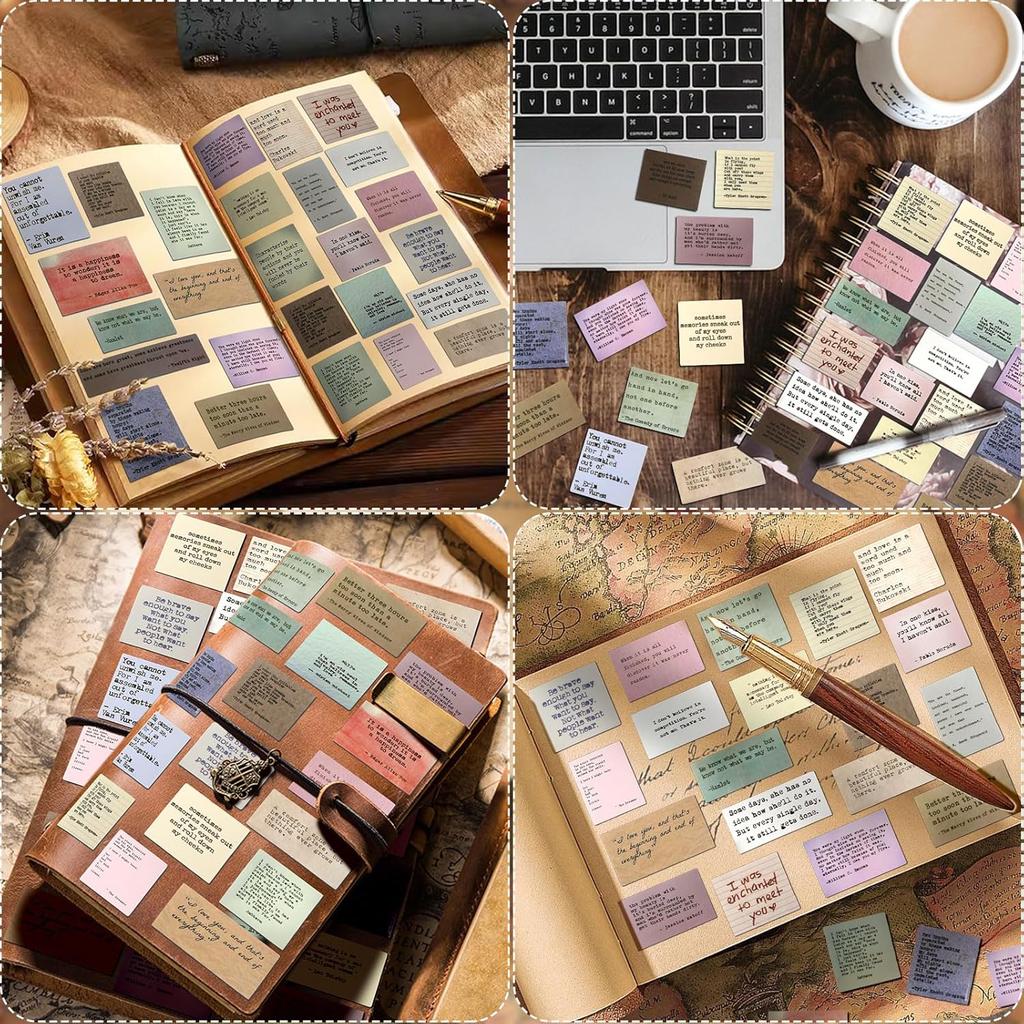 240 Pcs Motivational Quotes Stickers - Non-Repeating Motivational Vintage Journaling Stickers for Students, Teens, Adults