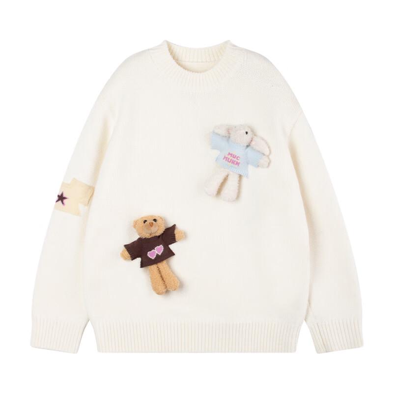 Mucmukn Girls' Anti-Pilling Sweater with Detachable Plush Toy