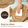 6/12Pcs Dandelion Grass Woven Placemats Set Round Hand Braided Placemats Coasters for Kitchen Dining Table Home Wall Decoration