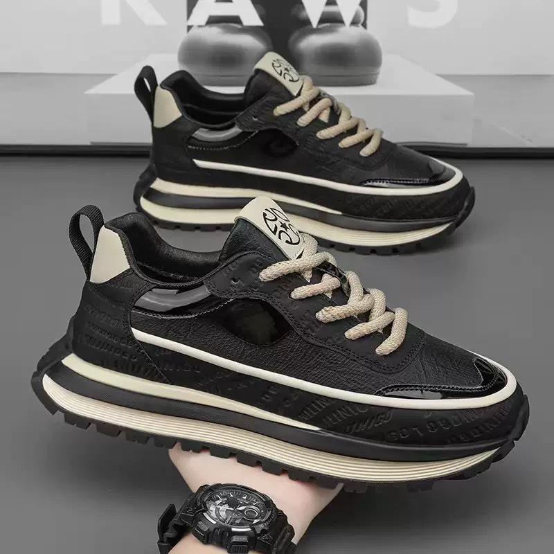 Spring men s shoes new breathable leather sneakers men s trend versatile platform casual shoes men 39 2938₽