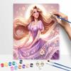 Disney Rapunzel Oil Paint Hand Painting Kit Decoration Classic Style Home Decor Elegant Princess Floral Art DIY Wall Canvas Gift 123