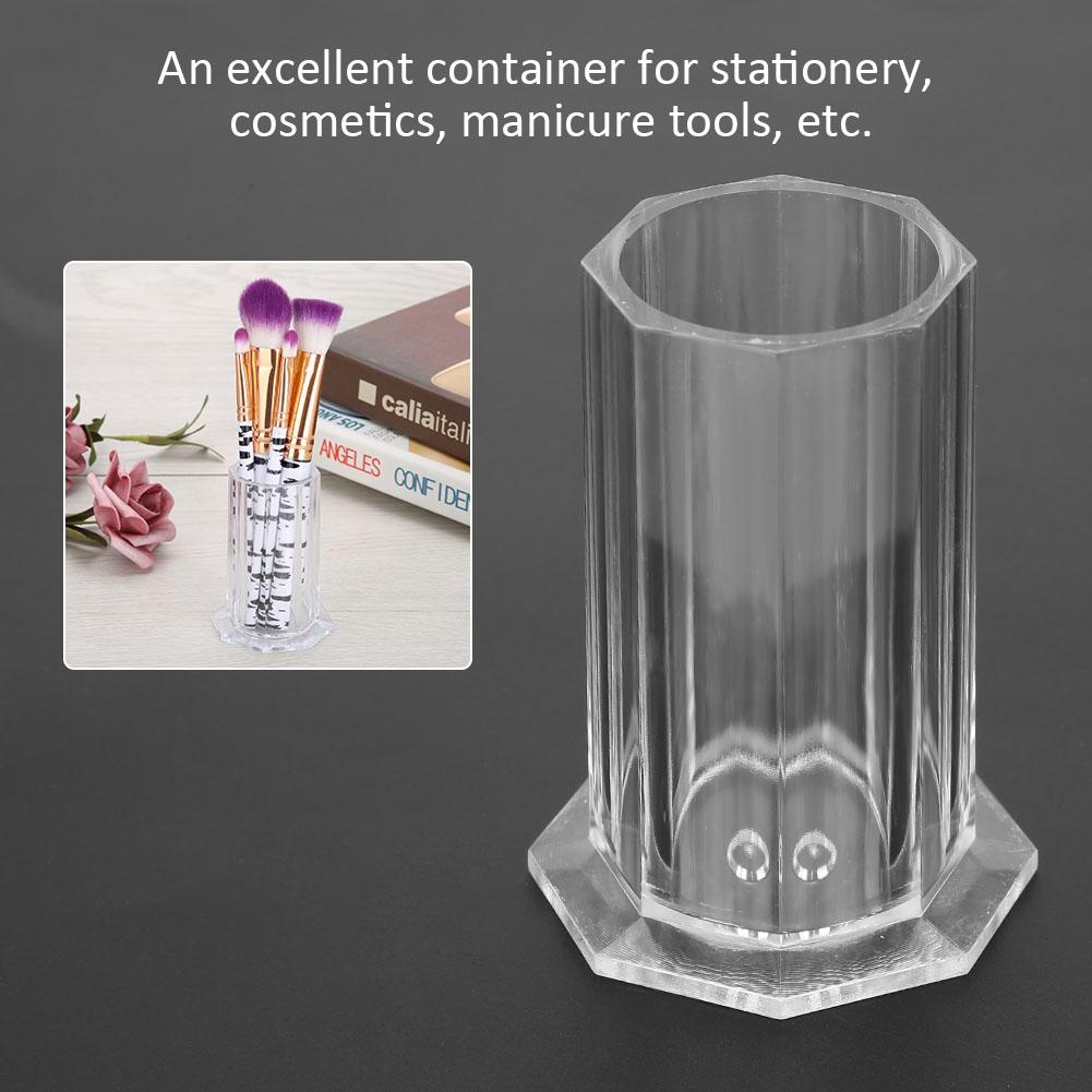 Nail Art Brush Storage Holder Painting Pen Case Organizer Manicure Tool Container (Transparent)