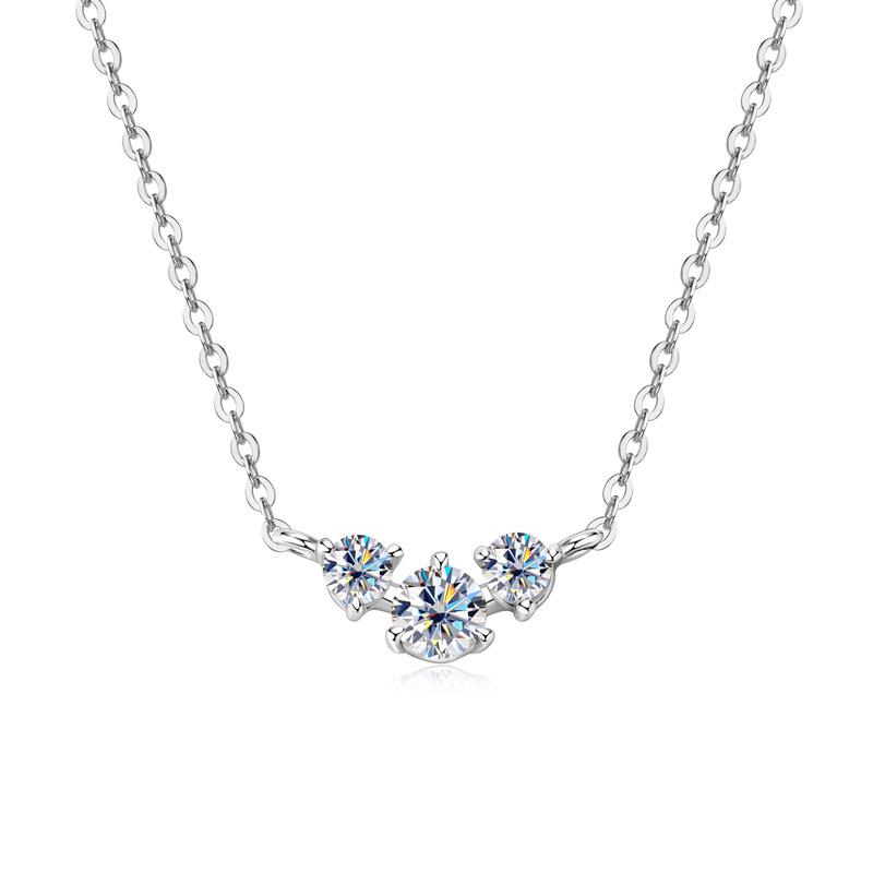 Silvere Glam Korean Version Of The Personalized Smiley Face Moissanite Necklace Ins Trendy Cool 925 Sterling Silver Jewelry Necklace