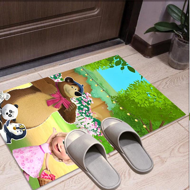 Masha and The Bear Pattern Rug, Indoor/Outdoor Mat, for Picnic, Gameroom, Bedroom, Office, Living Room, Home Decor Carpet, Birthday Gift