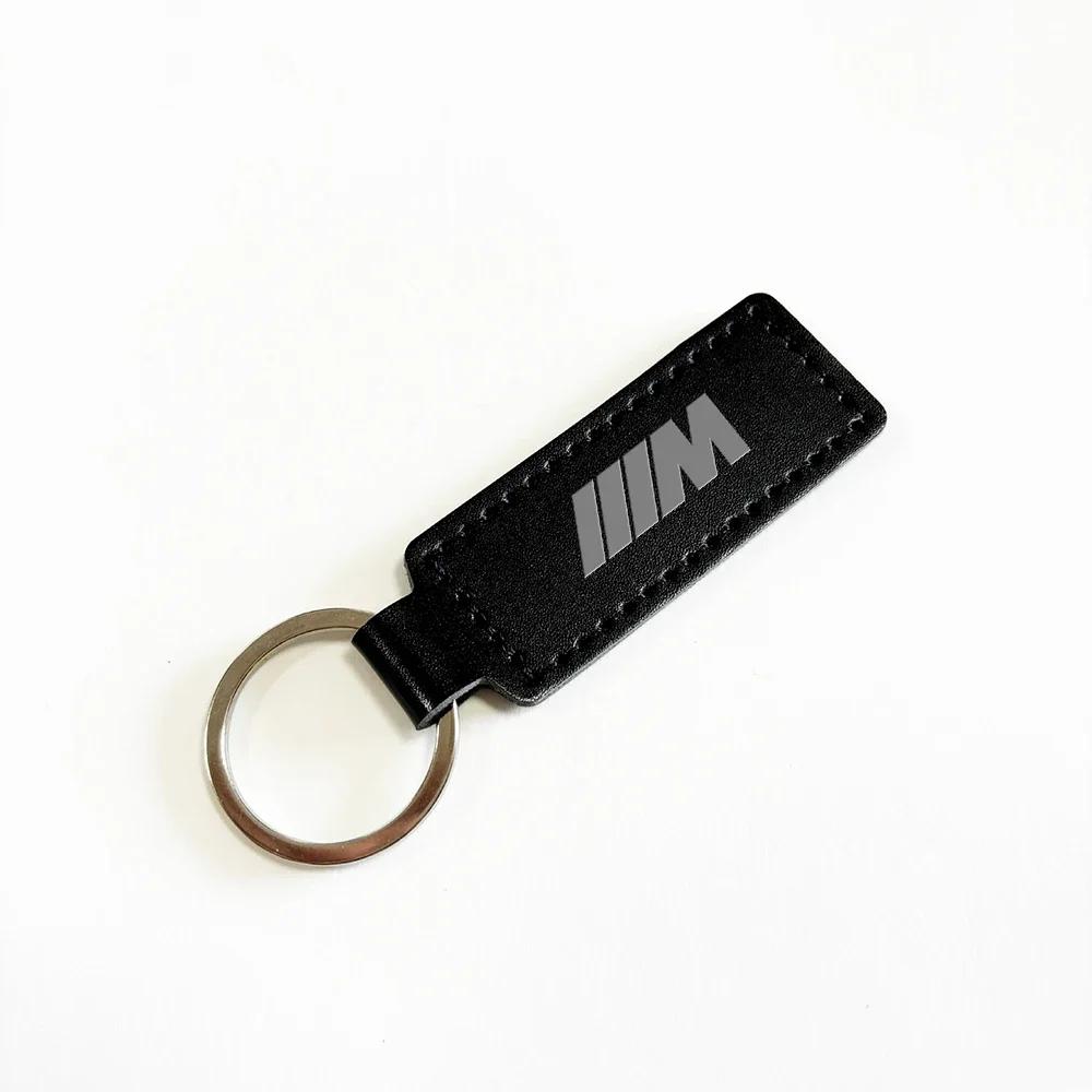 BAAQ1 Car Sticker 2026 Hot 2025 Suede Leather Car Logo Keyring BMW M Keychain Key Chain Ring For BMW M E46 E90 E60 E91 F20 F30 E39 E36