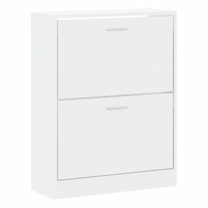 VidaXL Armoire à chaussure Blanc brillant 63x24x81 cm Bois ingénierie 342560