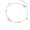 Sterling Bow Knot Bracelet Women Minimalist Cross Pendant Fashion Jewelry