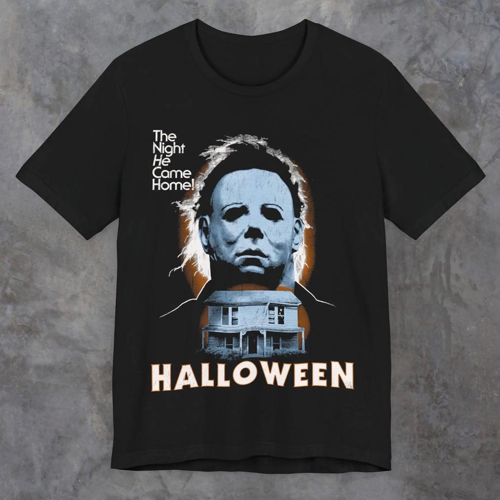 Halloween Michael Myers T Shirt Summer Cotton Men's Women Top Tee Streetwear Loose Casual Trendy Oversized Retro Harajuku O-Neck