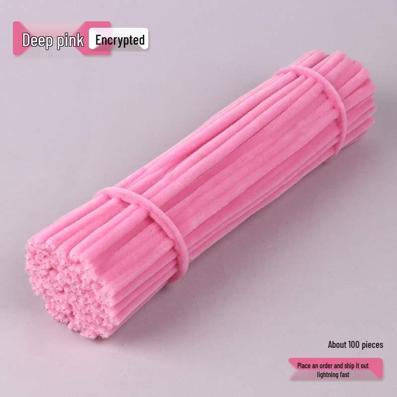 Encrypted Pipe Cleaners: Dense, Thickened 8mm White Strips with Mixed Colors for Handmade DIY Bouquets