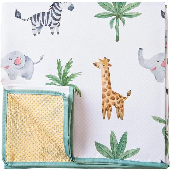 Baby Splat Mat for Under High Chair - WWaterproof and Washable Eating Mat for Toddlers&Kids, Portable Play Mat and Table Cloth 43 Inch (Rainbow