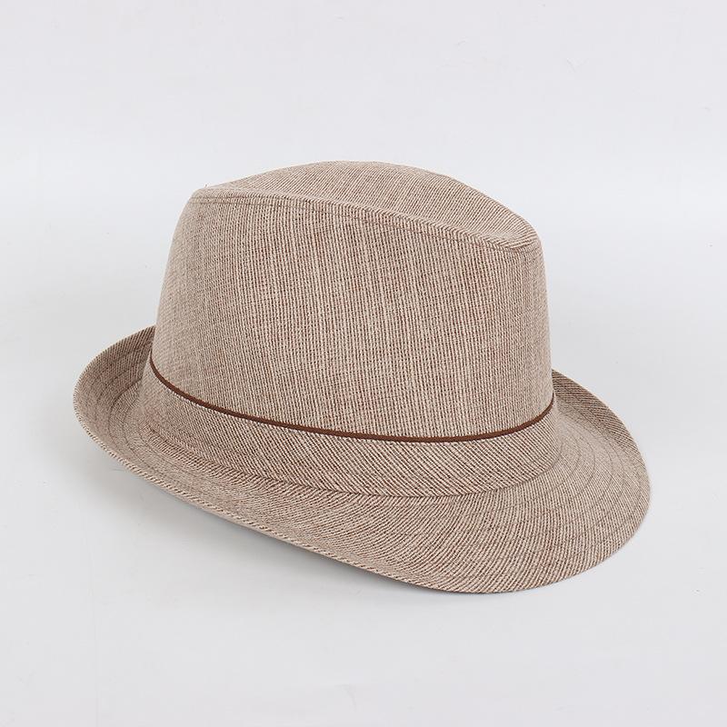 Medium and Old Crimped Hat Men's Summer Sun Hat Jazz Hat Outdoor Straw Hat Summer Top Hat Breathable