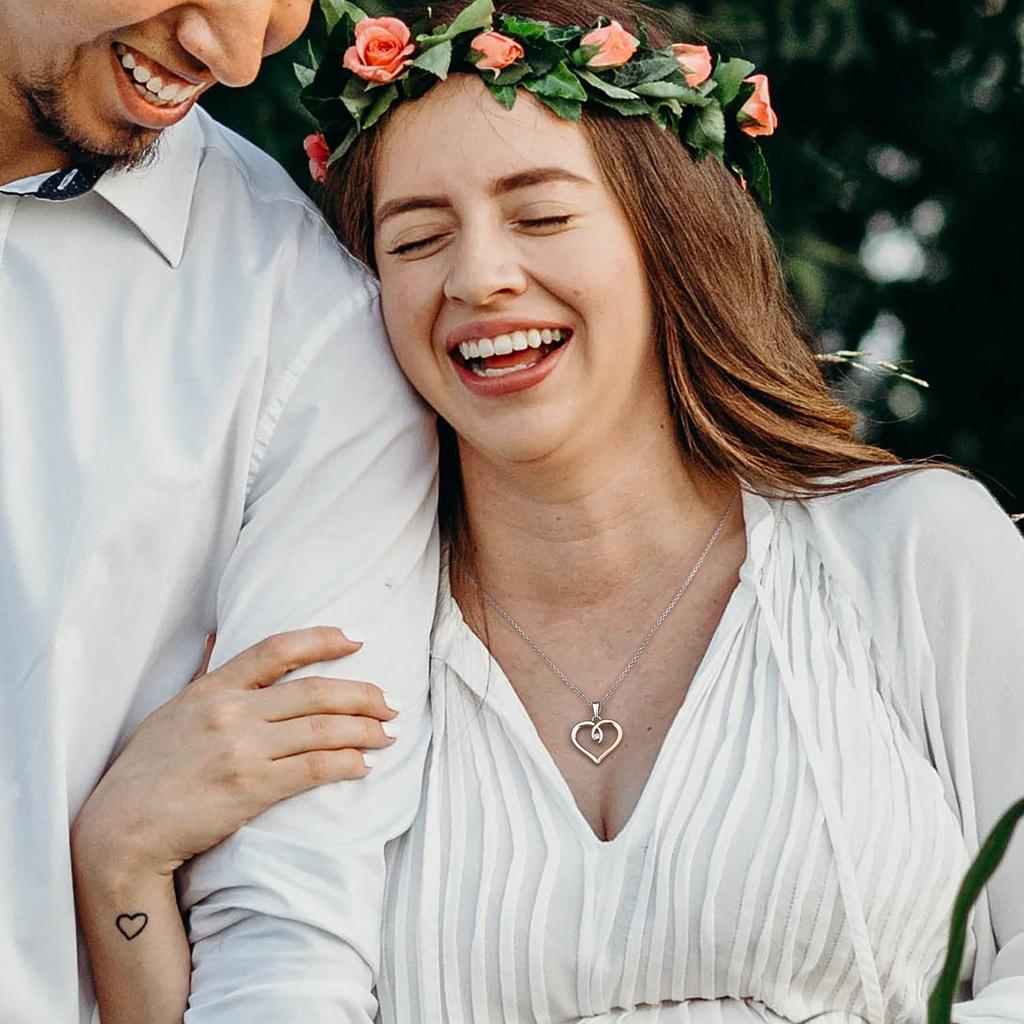 S925 Sterling Silver Peach Heart Inlaid Diamond Temperament Necklace Female Heart Diamond Color Gold Pendant Valentine's Day Gift