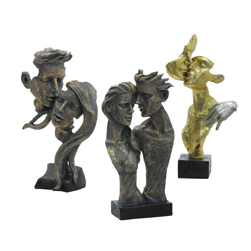 Unique Retro Wasabi Style Ornaments Couple Ornaments Figure Sculpture Best Resin Craft Premium Art Bar Decoration Durable