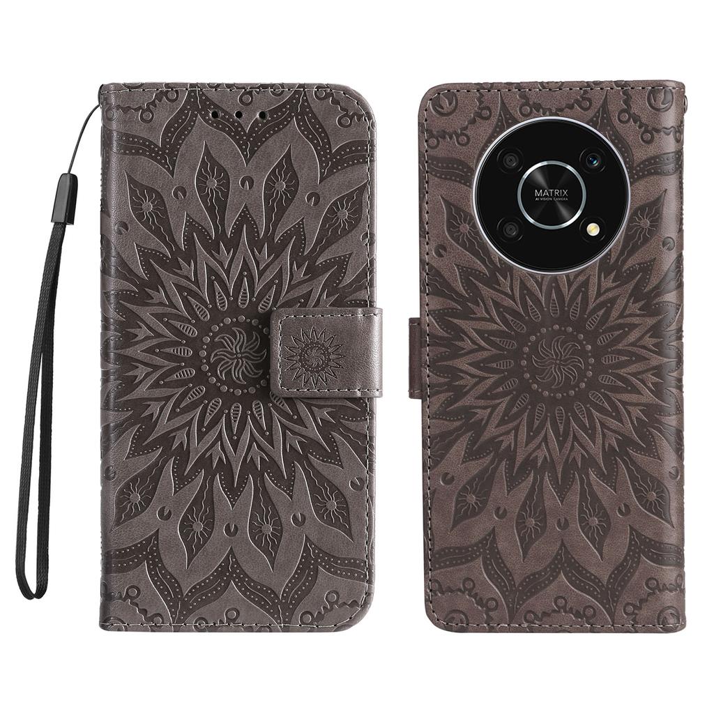 For Honor X30 5G/Honor Magic 4 Lite 5G/Honor X9 4G Leather Wallet Case Sunflower Imprinted Phone Cover