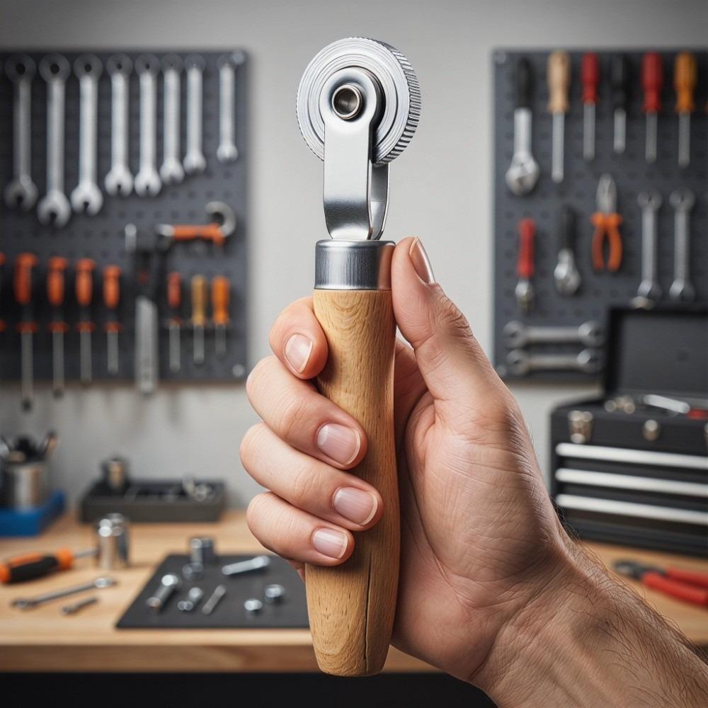 Wooden Handle Tire Patch Roller Roller Bearing Tube Stitch Tool  Tire Repair Technicians