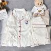 1011 spring and autumn new cloud cotton long-sleeved trousers kt cat pajamas women's cute sweet loungewear suit can be worn outside