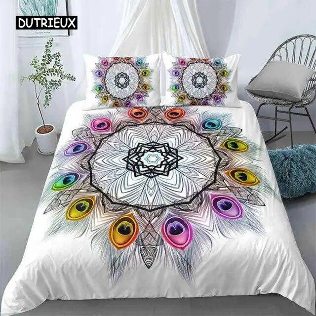 Dreamcatcher-Bettbezug-Set, King-Size-Bett, Boho-Traumfänger-Bettwäsche-Set, Mikrofaser, Bohemian-Stil, Bettdeckenbezug für Mädchen und Frauen