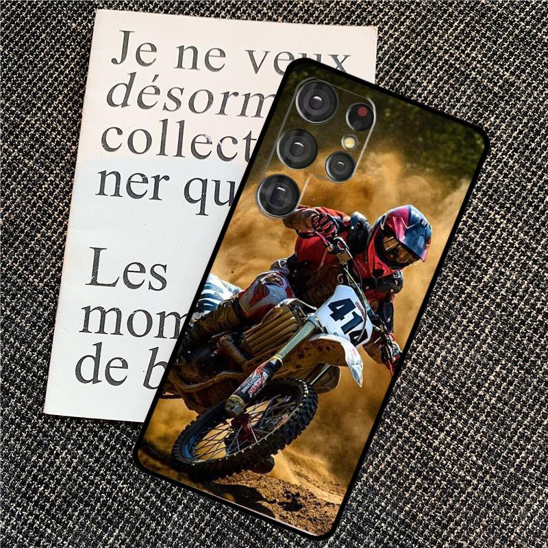 Moto Cross Motorcycle Sports Cover For Samsung Galaxy S24 Ultra S22 S23 Plus S20 S21 FE S8 S9 S10 Note 10 20 Ultra Case