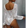 Hot Fall Women's Jumpsuit Fashion Sexy Backless Lace Long Sleeve V Neck Romper