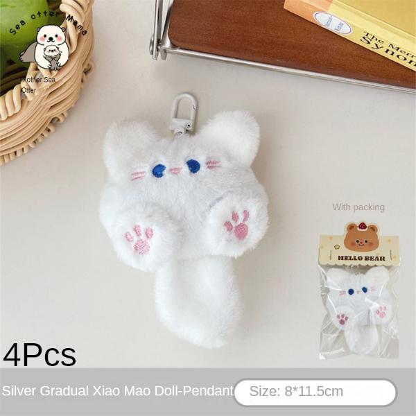 

4Pcs Plush Cat Doll Pendant Girl Backpack Doll Pendant Couple Keychain Decoration