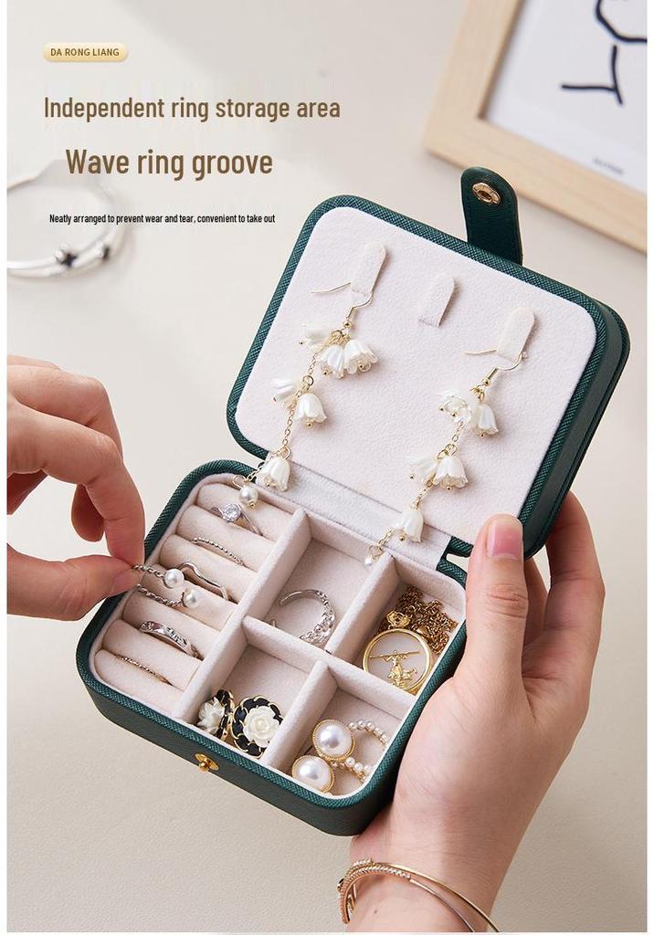 Mini Exquisite Jewelry Storage Box with Mirror for Earrings, Rings, Bracelets, & Ornaments