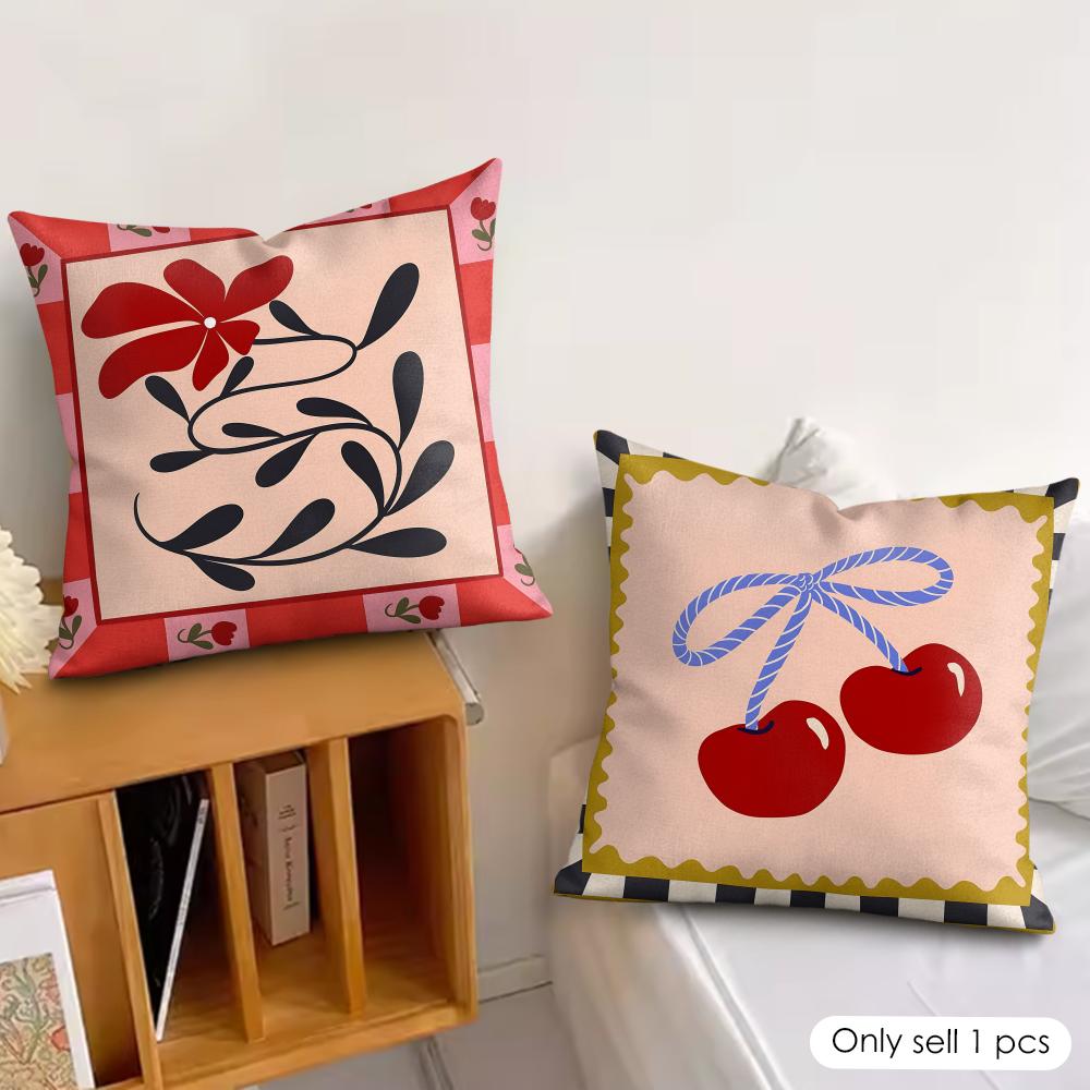 Flower Ins Simple Art Cushion Cover Silky Short Plush Invisible Zipper Dustproof Sofa Pillow Case For Home Decor