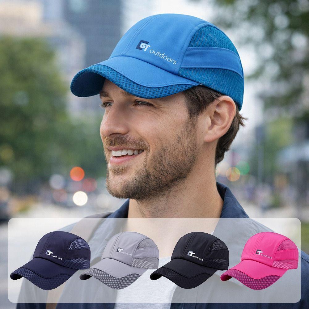 Quick-Dry Baseball Cap Breathable Mesh Sunscreen Cap Portable Sports Hats  Women Men