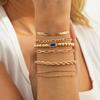SHIXIN 7Pcs/Set Elegant Acrylic Charm Bracelets for Women 2026 Vintage Minimalist Multi-Element Twist Chain Metal Bangle Jewelry