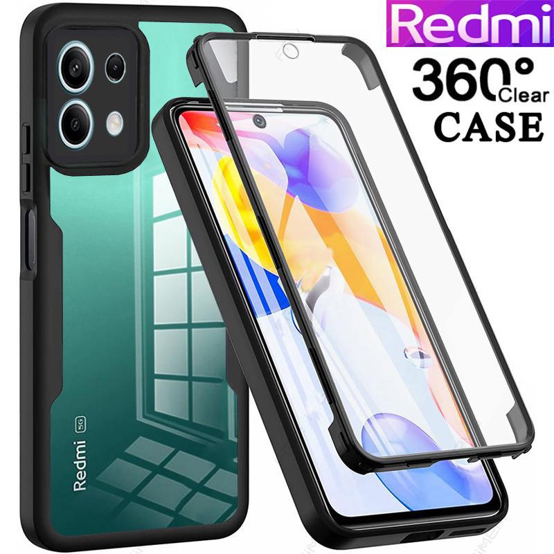 

360 Full Shockproof Silicone Case For Xiaomi Redmi 13C 12C 12 10C 9 9A 9C Note 13 12 11 10S 9 Pro Built-in Screen Protector Case redmi note 11
