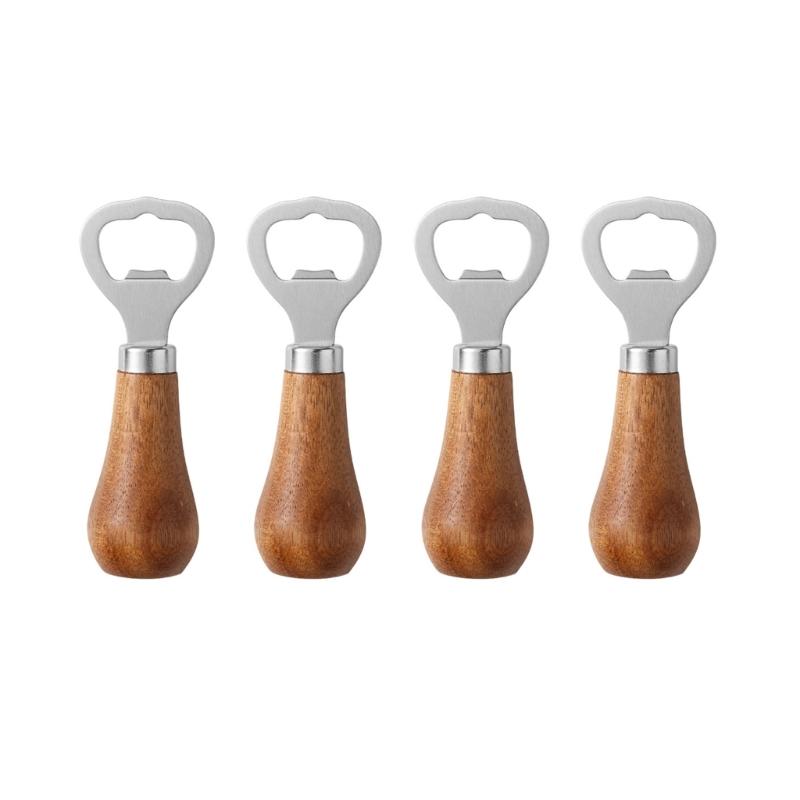 

Y3NA 4pcs Stainless Steel Vertical Beer Bottles Openers with Handle Drink Lid Remover for Home Use Kitchen Accessories