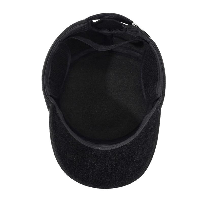 Men's Winter Hat Middle-Aged and Elderly Warm Wool Flat Cap Dad Baseball Cap Thick Cap