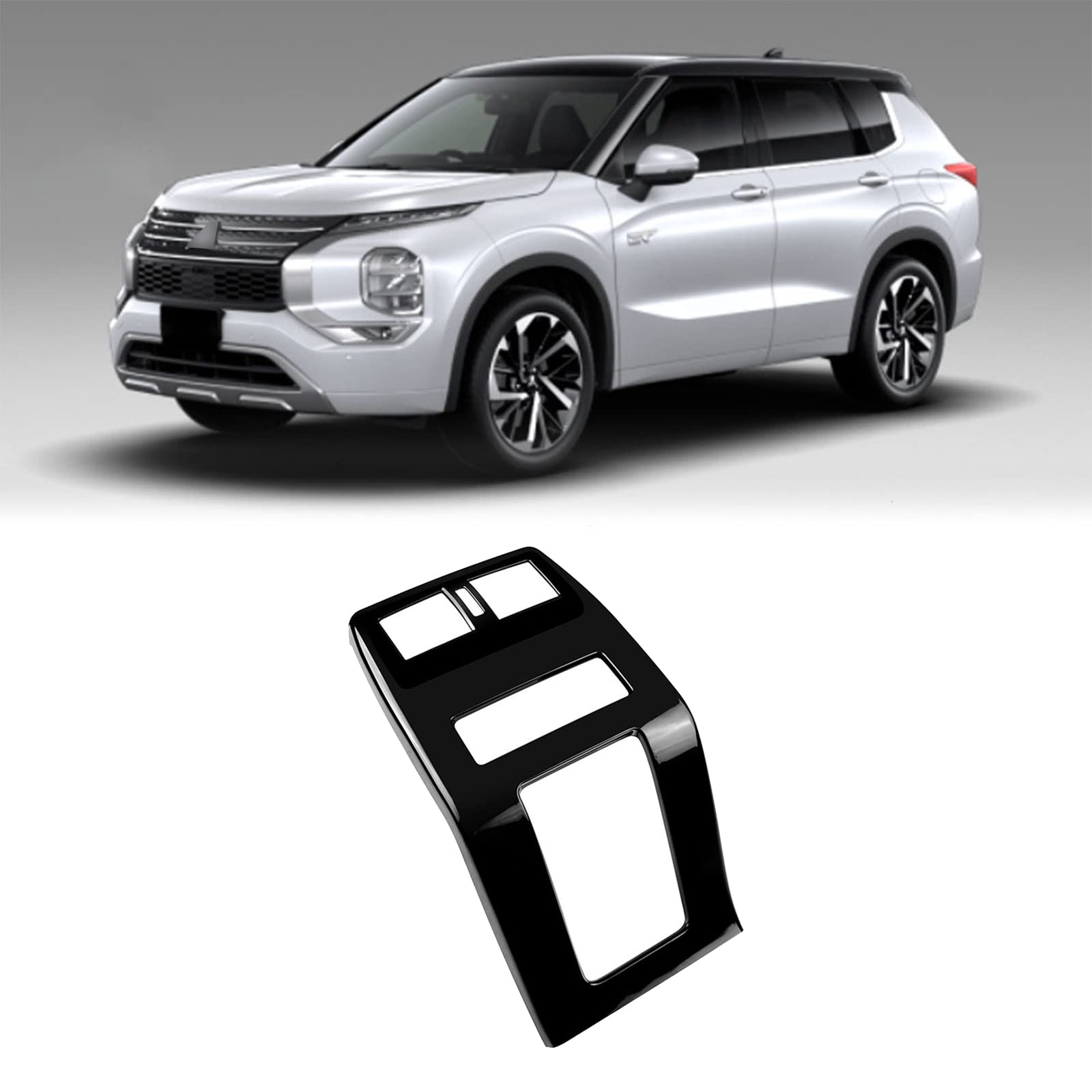 

COBATANG Накладка на дефлектор заднего кондиционера и накладка на панель подлокотника для Mitsubishi New Outlander PHEV Полный карбон Салон Пользовательские аксессуары чёрный