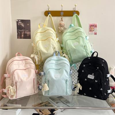 Mochila ins niche para mujer 1011 nueva de gran capacidad para estudiantes de secundaria y preparatoria mochila multicapa ligera con lazo
