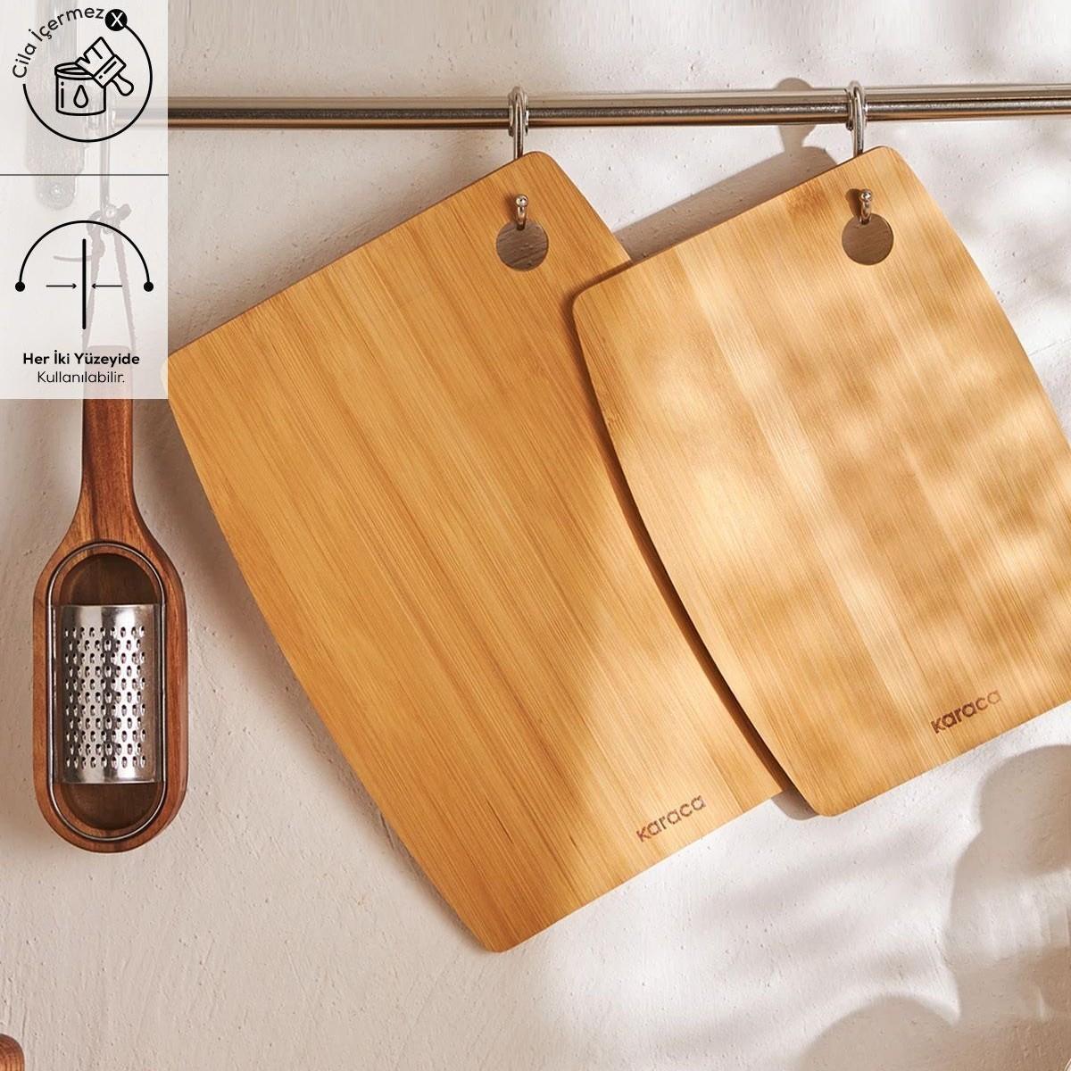 

2-Piece Cutting Board 28x33 Cm Wooden Home Kitchen Set Standart коричневий